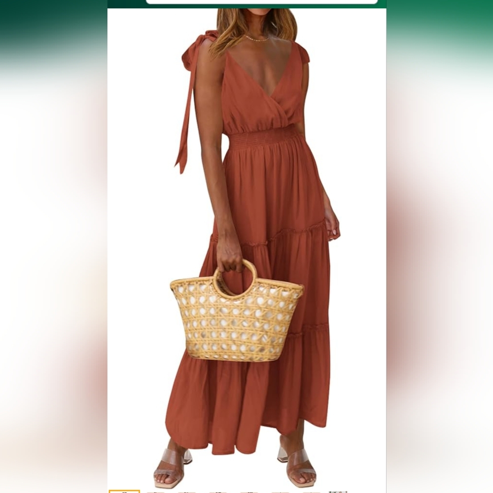 Maxi Dress with Tie Sleeves XL